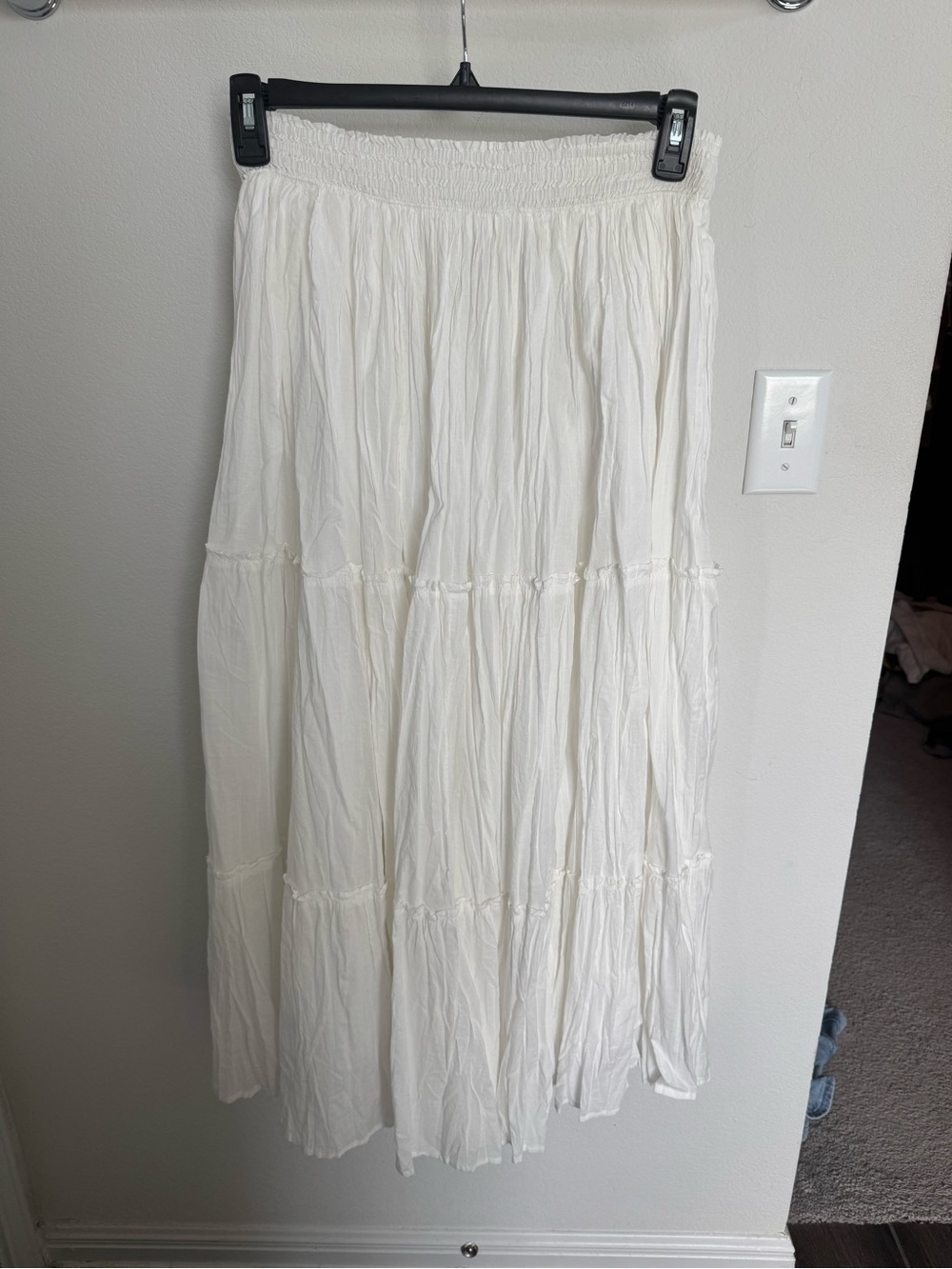 Lucky Brand White Tiered Maxi Skirt